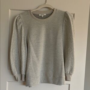 Gray Textured Sleeve Sweatshirt